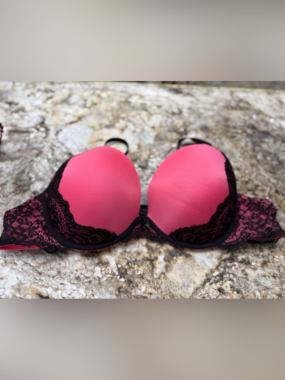 torrid Hot Pink and Black Lace Push-Up Bra